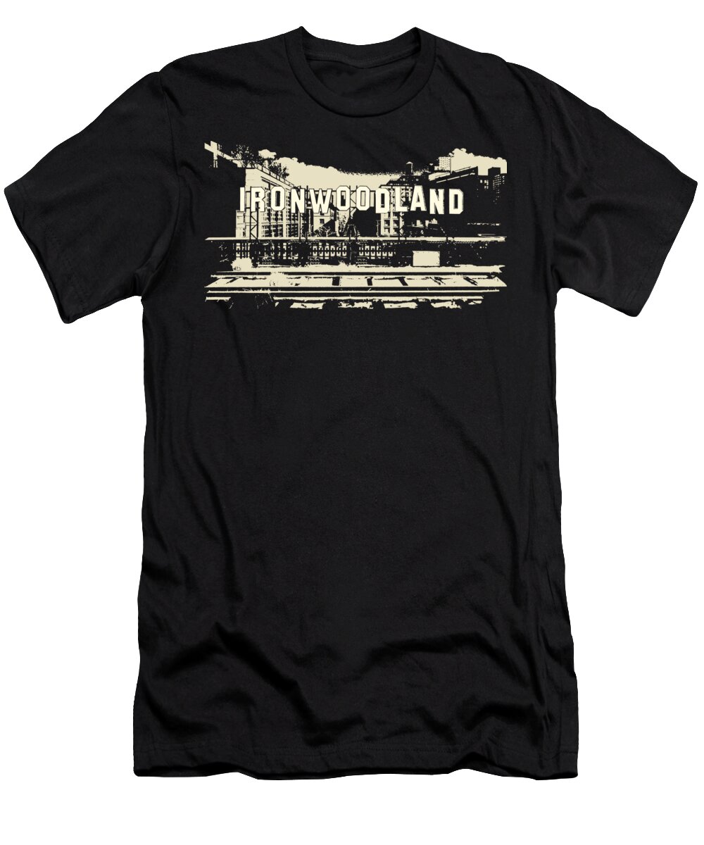 Nyc T-Shirt featuring the digital art Ironwoodland Frontier NYC Style by Lotus Leafal