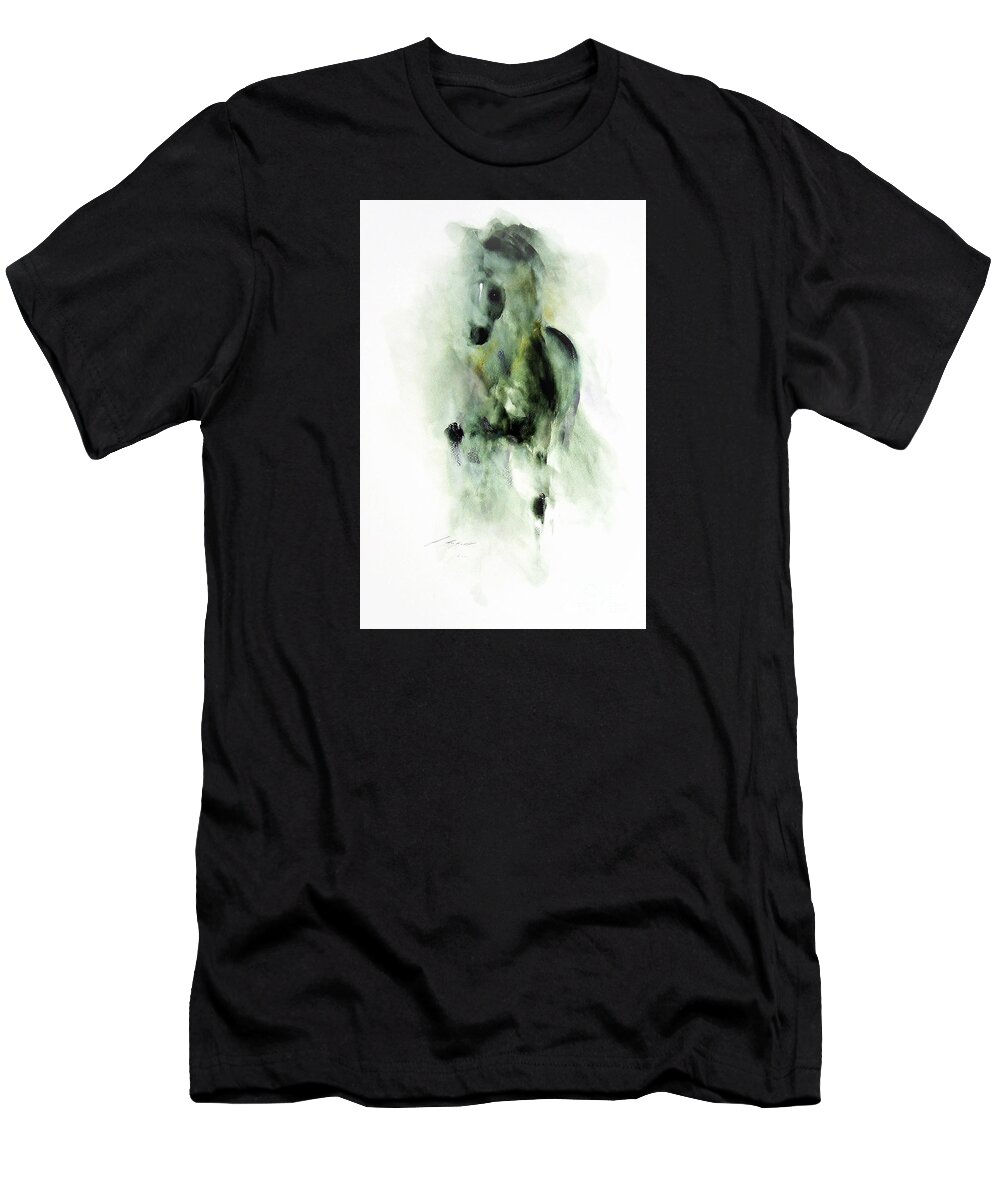 Horse T-Shirt featuring the painting Jade by Janette Lockett