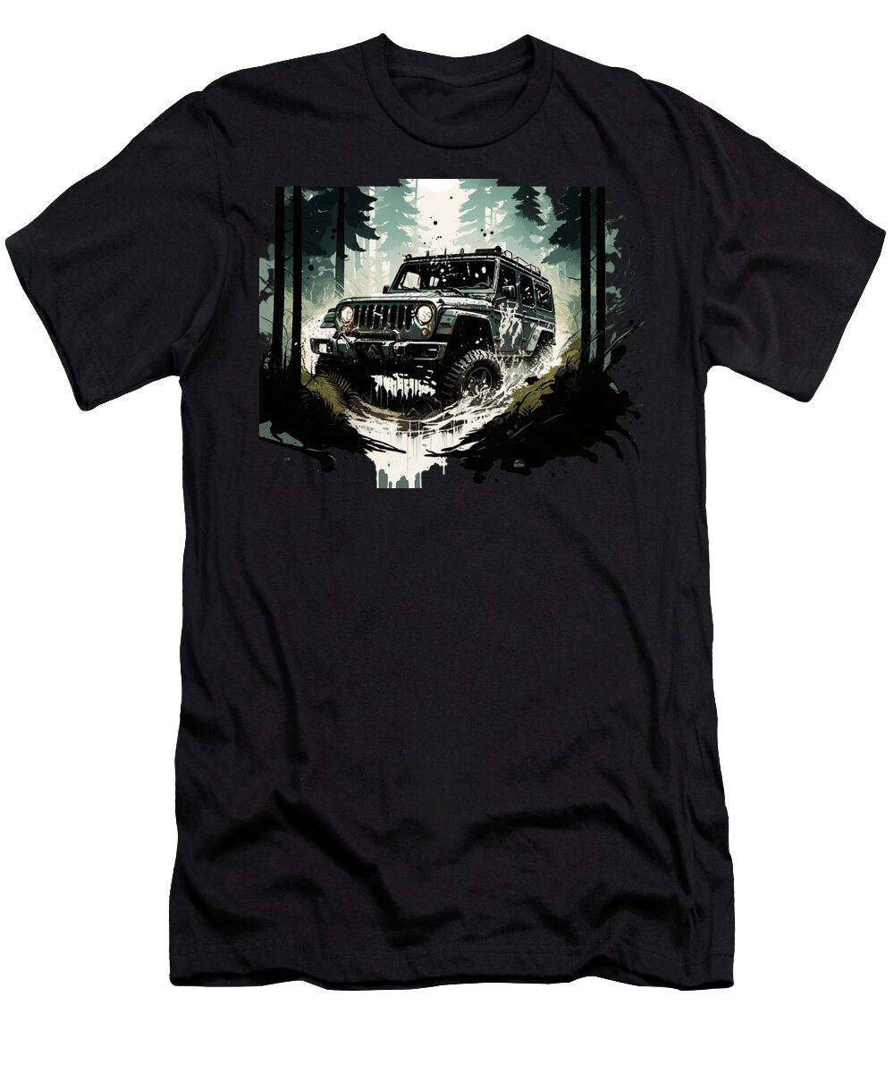 Jeep T-Shirt featuring the digital art Jeep T-Shirt by Bill Posner