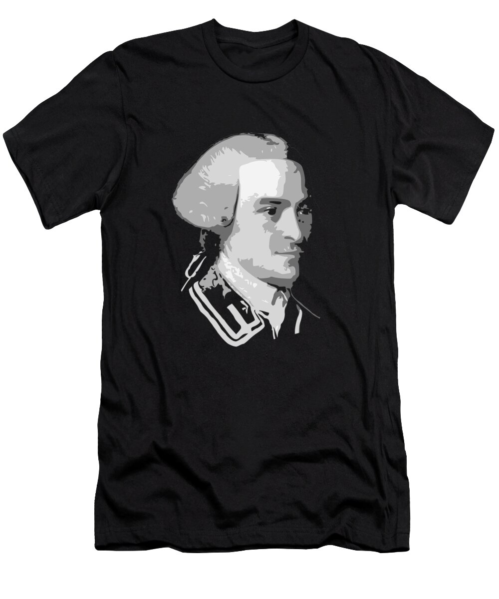John T-Shirt featuring the digital art John Hancock Black and White by Filip Schpindel