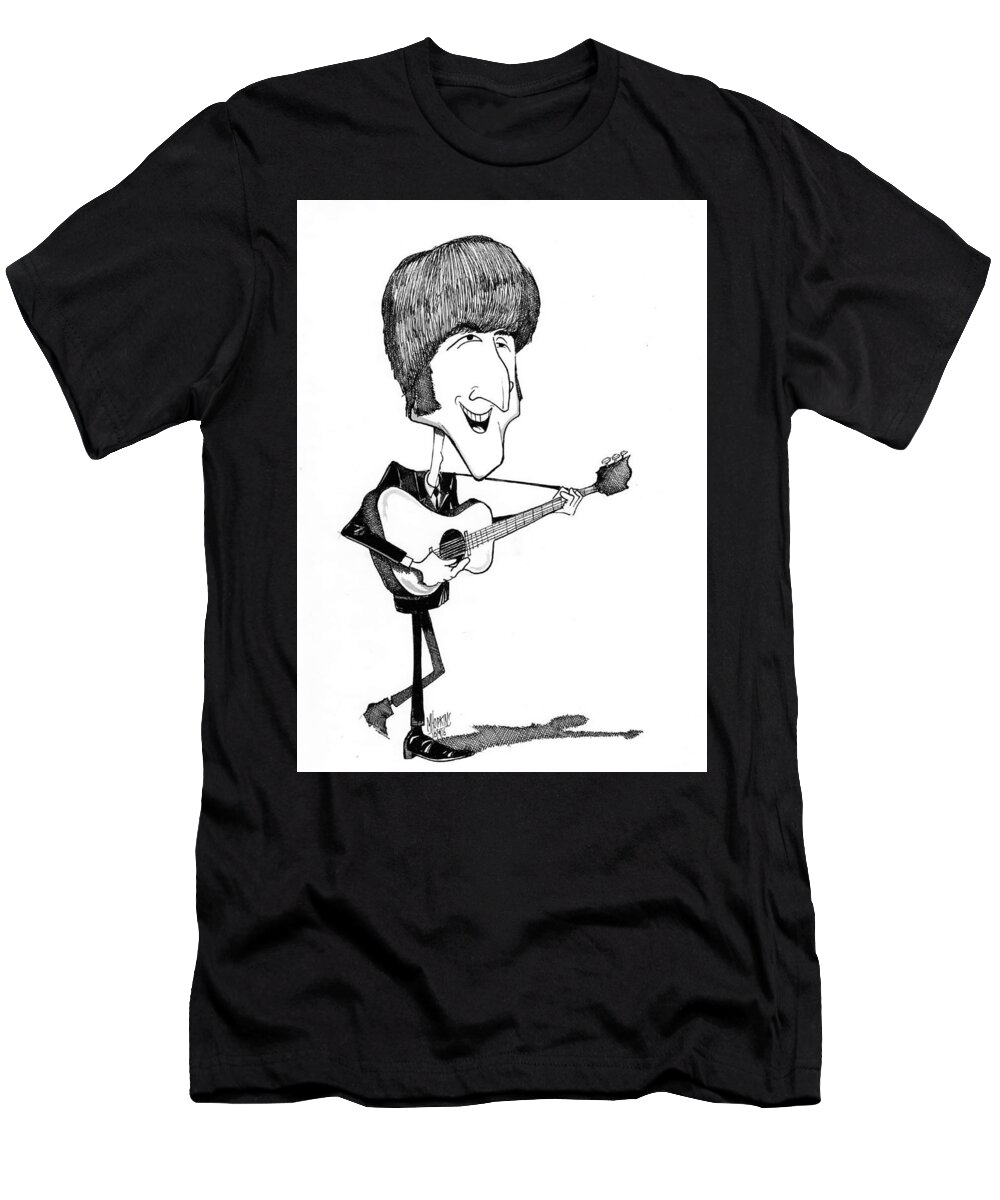 Beatles T-Shirt featuring the drawing John Lennon by Michael Hopkins