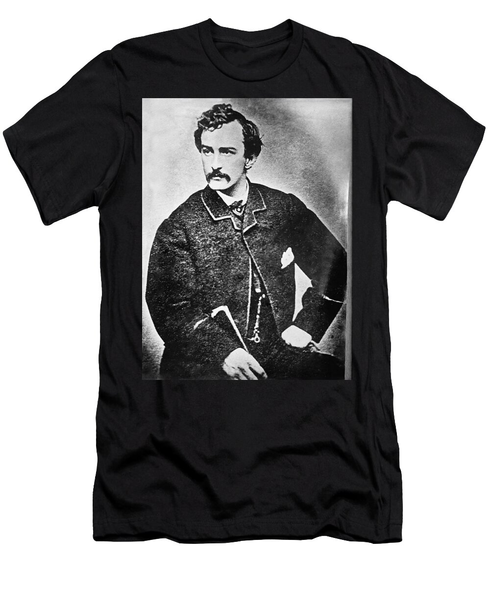John Wilkes Booth T-Shirt featuring the painting John Wilkes Booth Mug Shot Mugshot Vertical by Tony Rubino