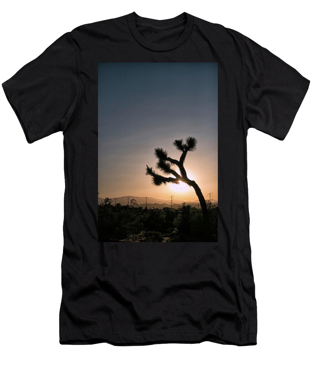 Desert T-Shirt featuring the photograph Joshua Tree Silhouette by Lisa Chorny
