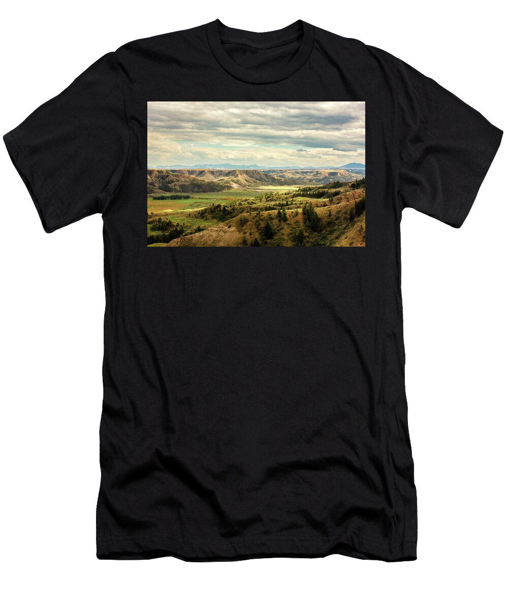 Western T-Shirt featuring the photograph Judith River Breaks by Todd Klassy
