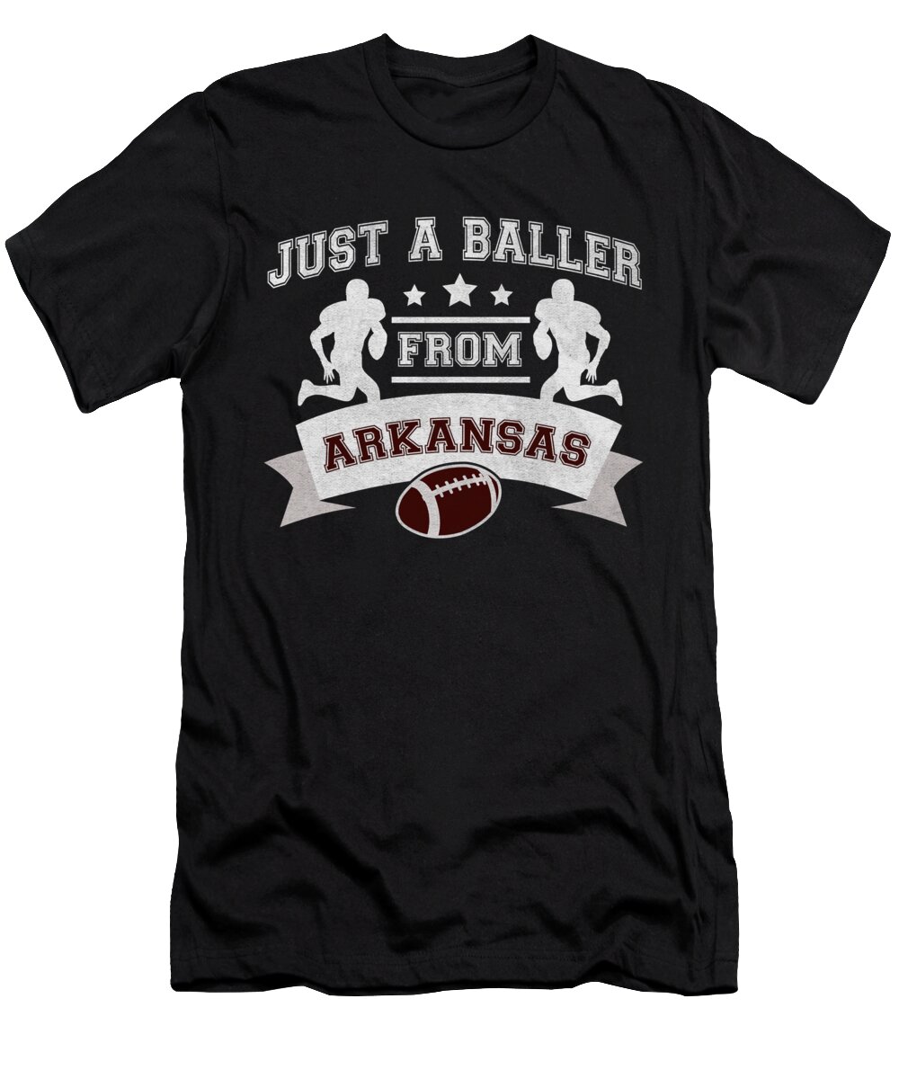 Arkansas Football T-Shirt featuring the digital art Just a Baller from Arkansas Football Player by Jacob Zelazny