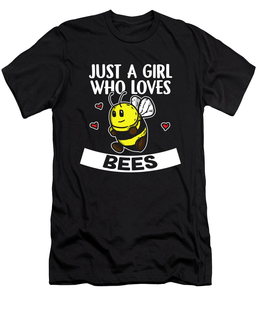 Bee T-Shirt featuring the digital art Just A Girl Who Loves Bees Cute Bee Costume by J M
