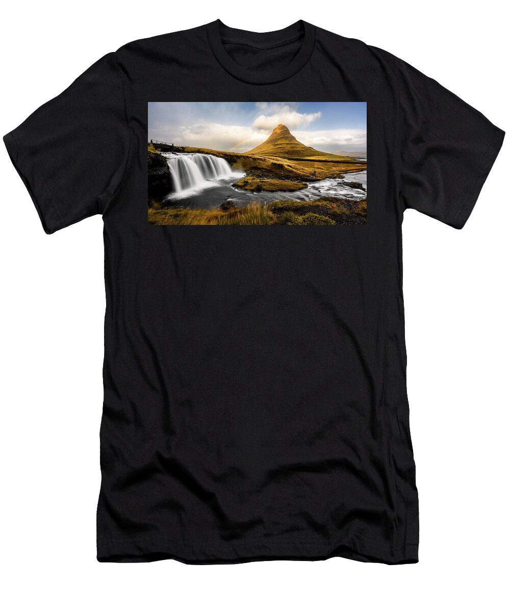 Iceland T-Shirt featuring the photograph Kirkjufell Iceland by Dee Potter