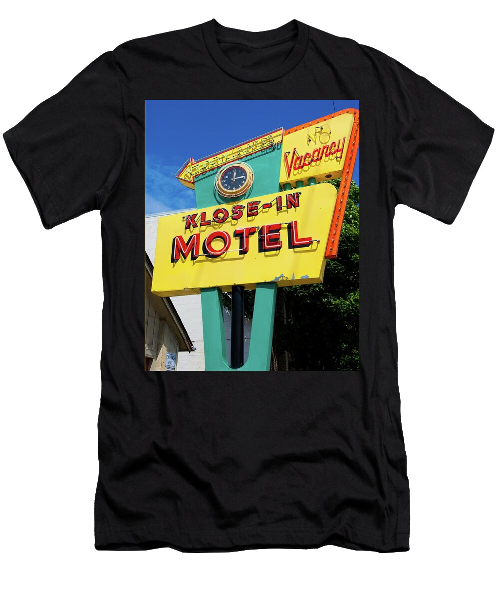 Klose-in T-Shirt featuring the photograph Klose-In Motel by Matthew Bamberg