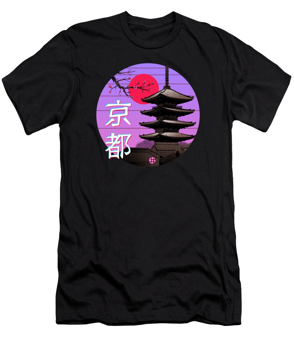 Kyoto T-Shirt featuring the digital art Kyoto Wave by Vincent Trinidad