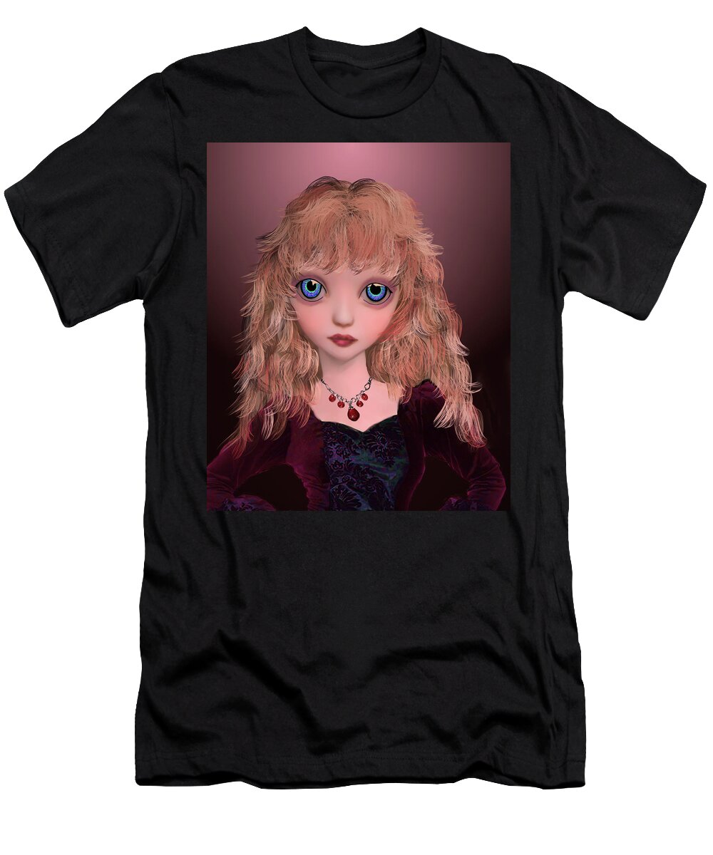 Art T-Shirt featuring the digital art Lady in Red by Artful Oasis