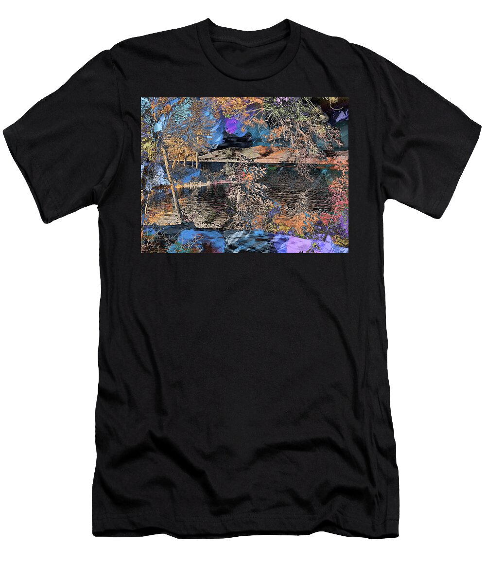 Winter T-Shirt featuring the digital art Lake Winter Mosaic by Russel Considine