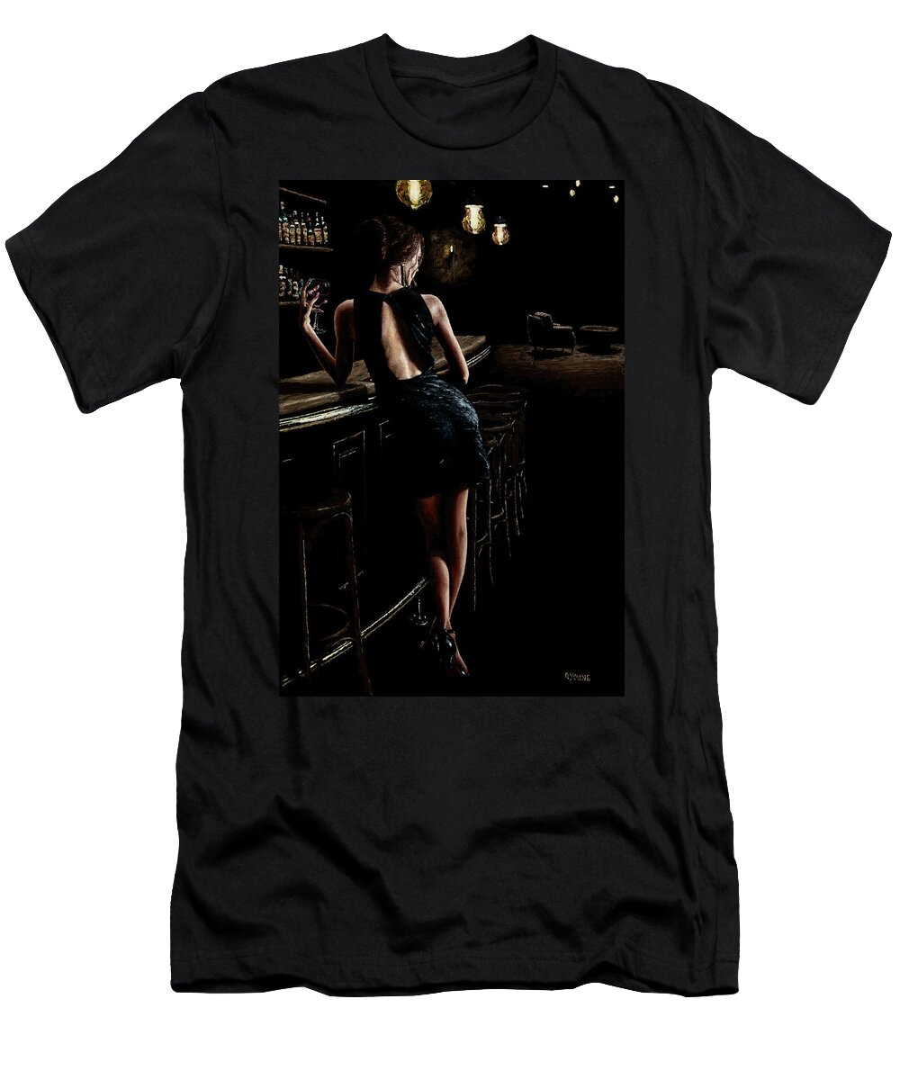Model T-Shirt featuring the painting Late Night Deliberation by Richard Young