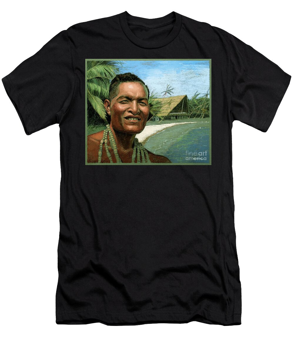 Tom Lydon T-Shirt featuring the painting Leaders of Micronesia - Andrew Roboman by Tom Lydon