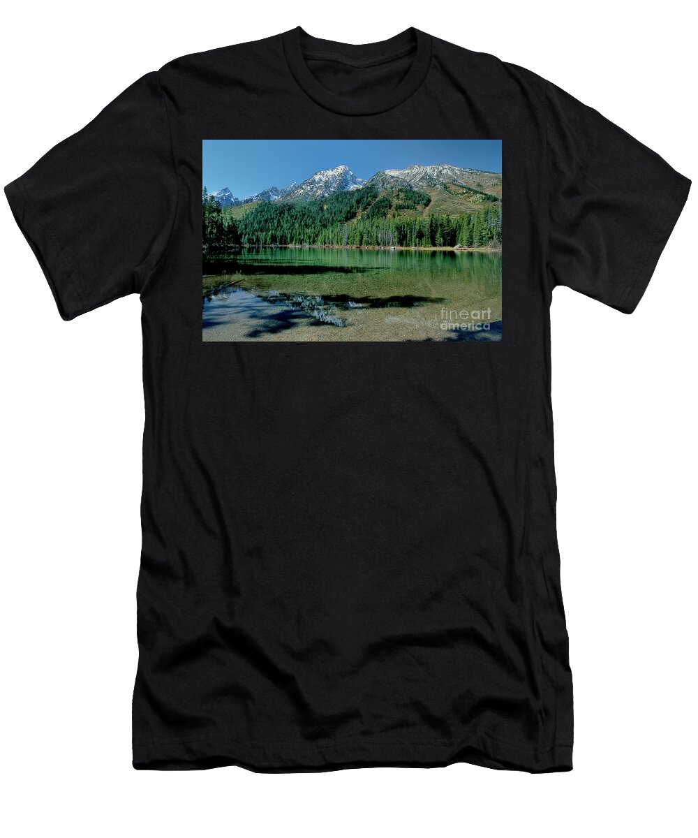 Dave Welling T-Shirt featuring the photograph Leigh Lake Grand Tetons National Park Wyoming by Dave Welling