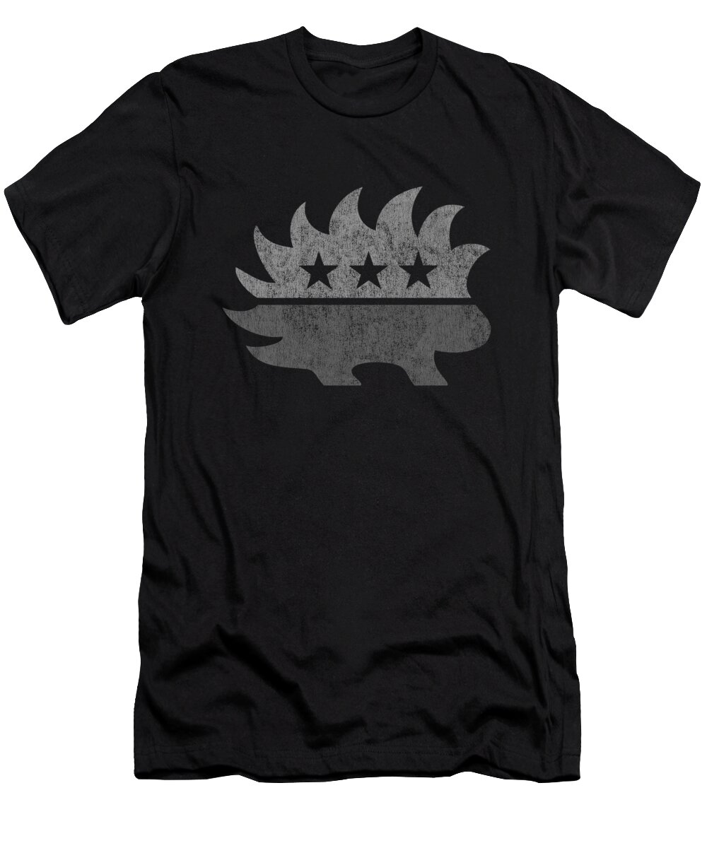 Libertarianism T-Shirt featuring the digital art Libertarian Porcupine Greyed Out Tacti-Cool by Flippin Sweet Gear