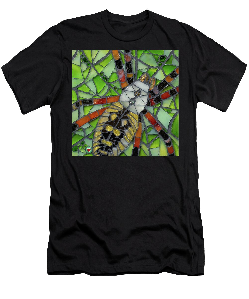 Spider T-Shirt featuring the glass art Lili by Cherie Bosela
