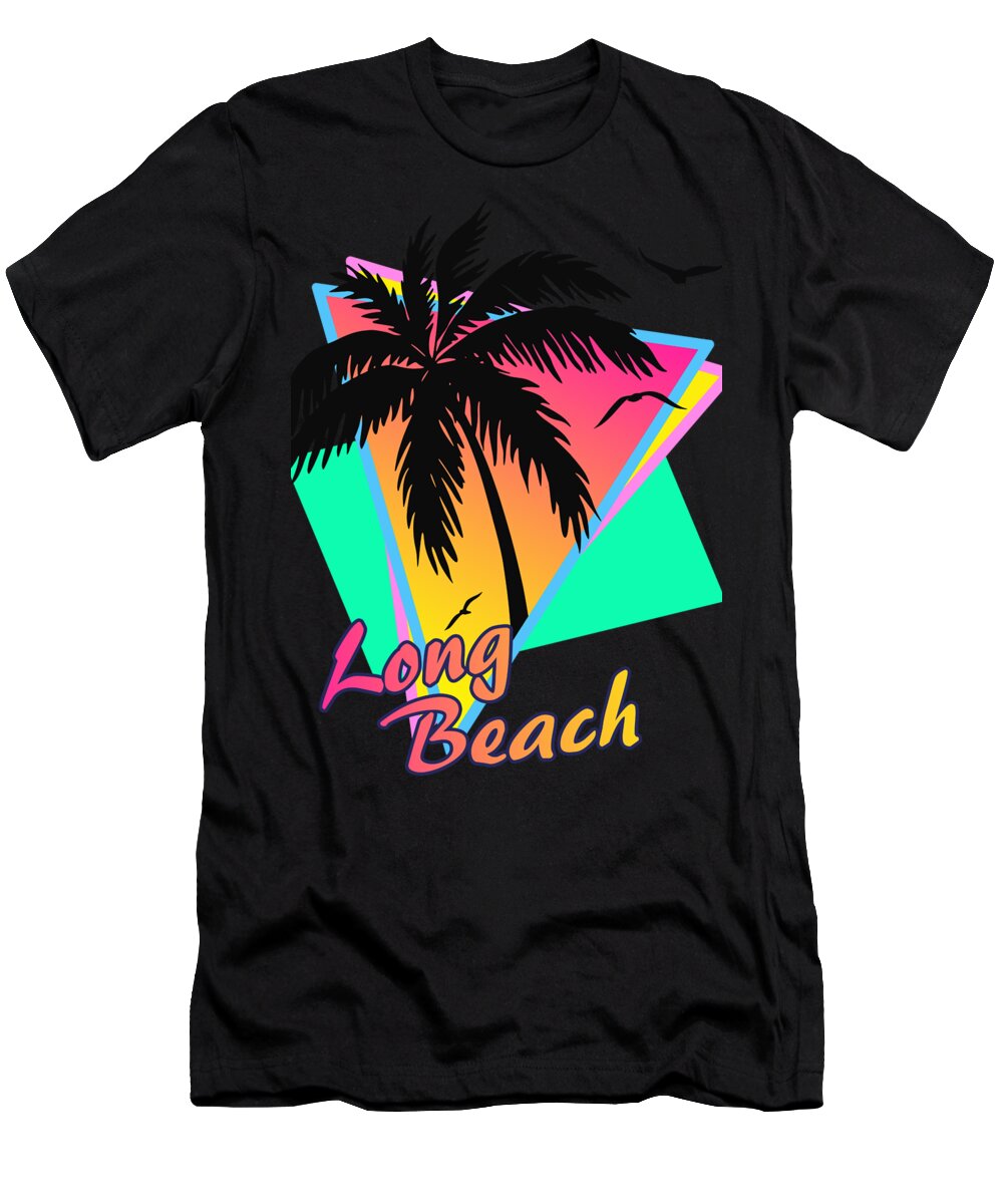 Classic T-Shirt featuring the digital art Long Beach by Filip Schpindel