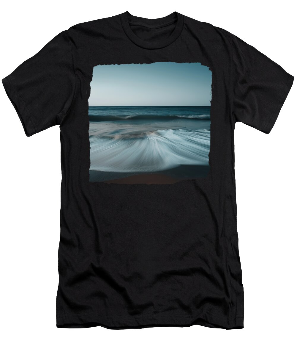 Long Exposure T-Shirt featuring the digital art Long Exposure Wave by Elisabeth Lucas