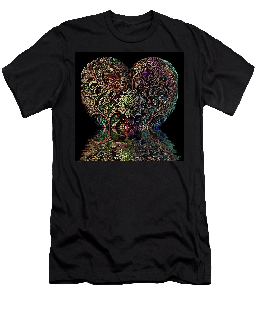 Hearts T-Shirt featuring the digital art Love Flood by Peggy Collins