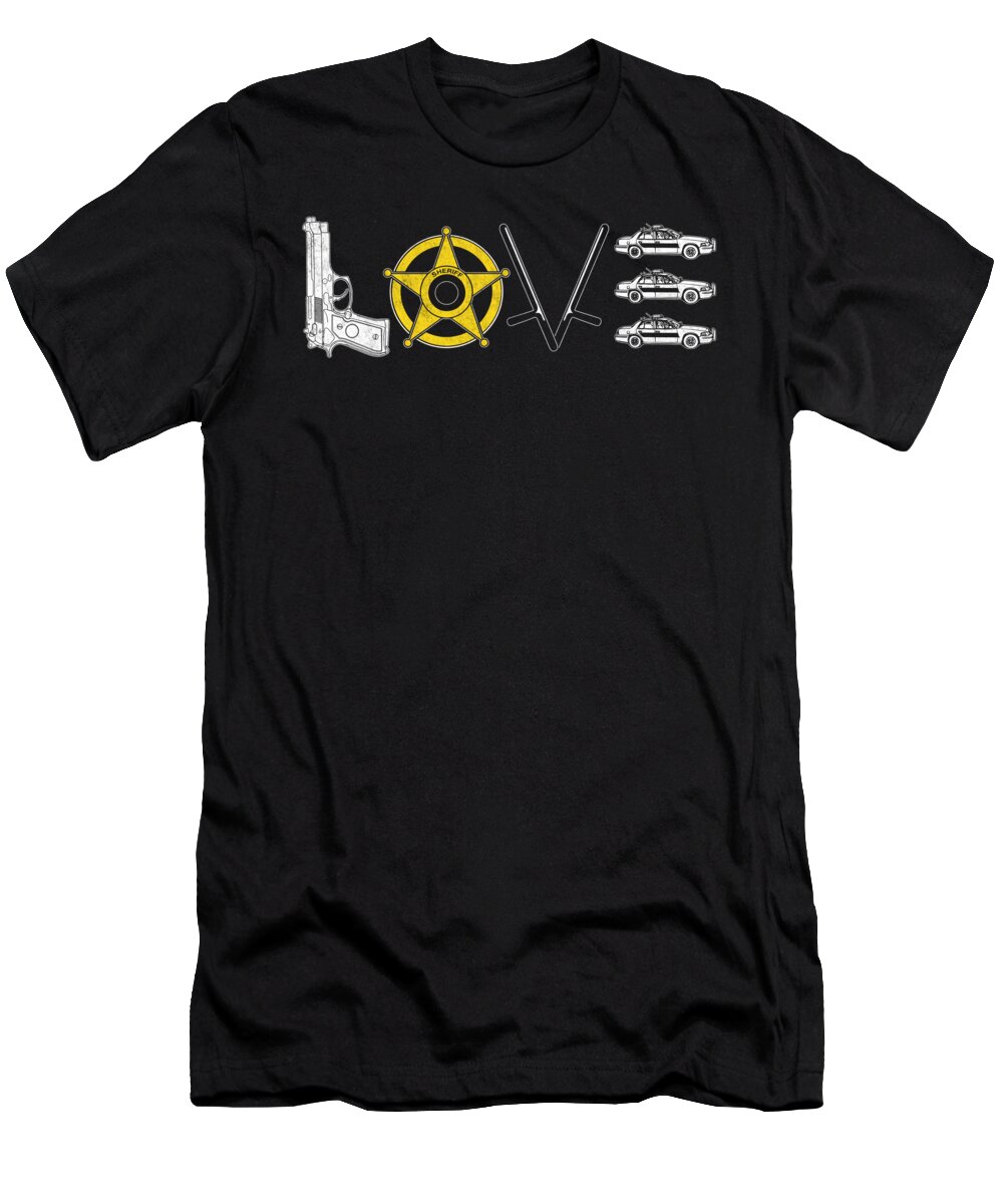 Popo T-Shirt featuring the digital art Love Sheriff Law Enforcement by Jacob Zelazny