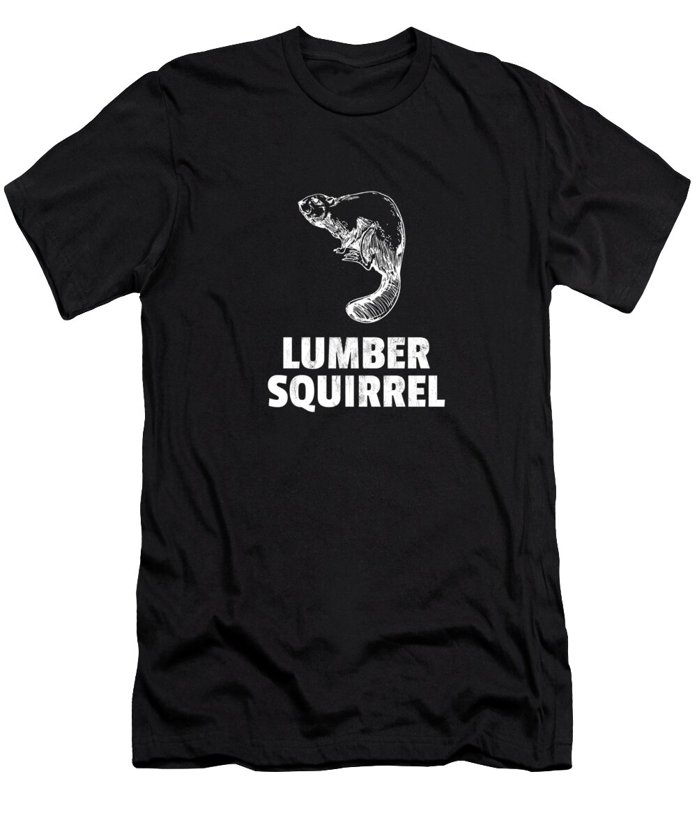 Pun T-Shirt featuring the drawing Lumber Squirrel Fun Quirky Bad Zoology by Noirty Designs