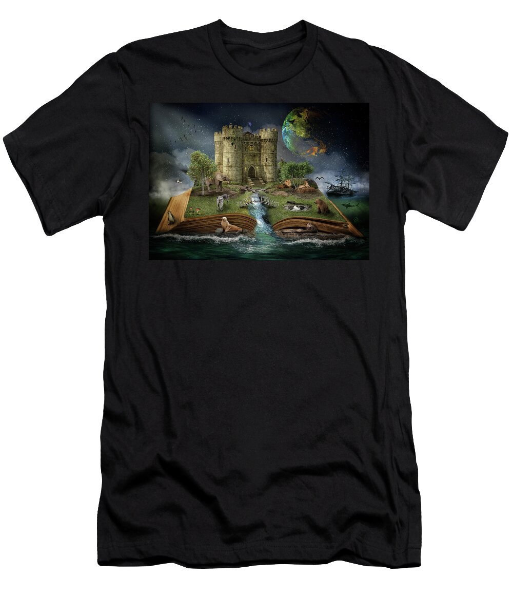 Iceland T-Shirt featuring the digital art Lunar Island by Maggy Pease