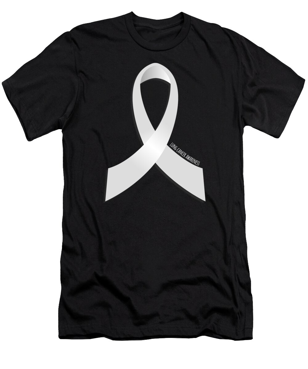 Awareness T-Shirt featuring the digital art Lung Cancer Awareness Ribbon by Flippin Sweet Gear