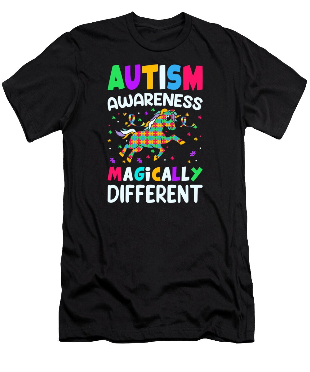 Autism Unicorn T-Shirt featuring the digital art Magically Different Autism Unicorn by Me