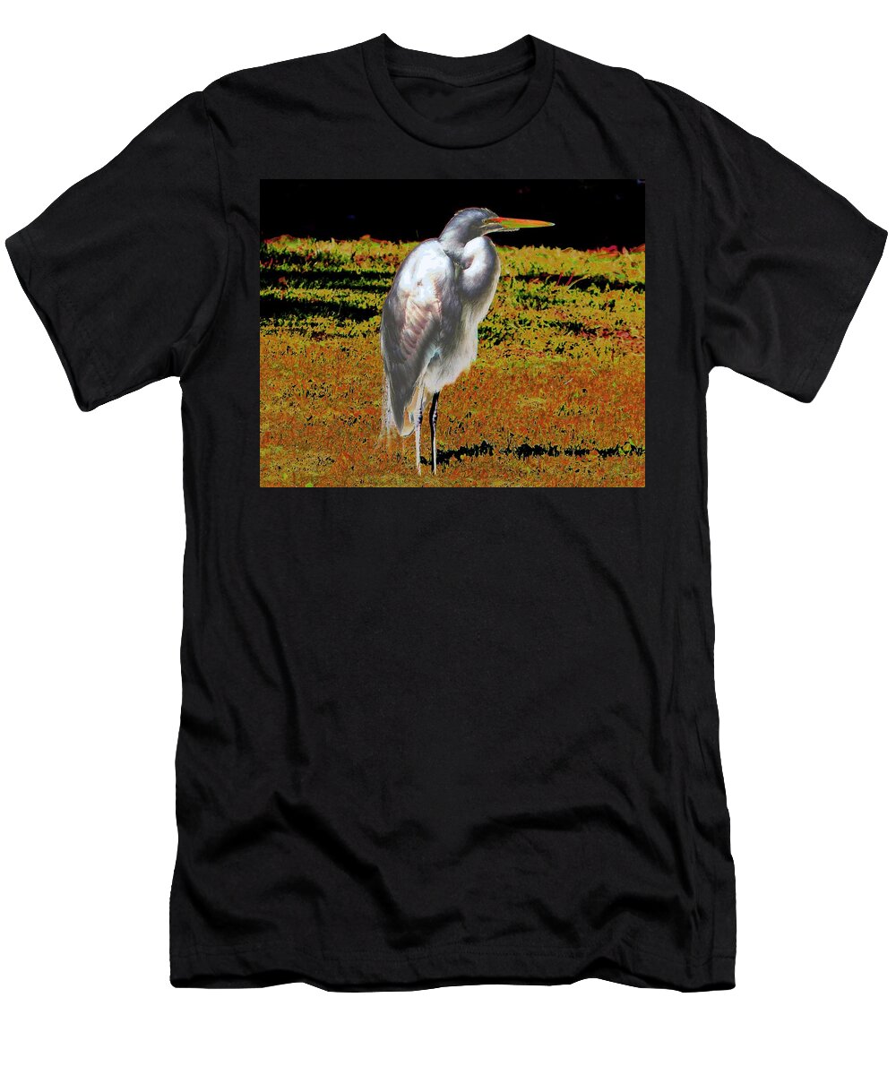 Egret T-Shirt featuring the photograph Majestic Bird Art by Andrew Lawrence