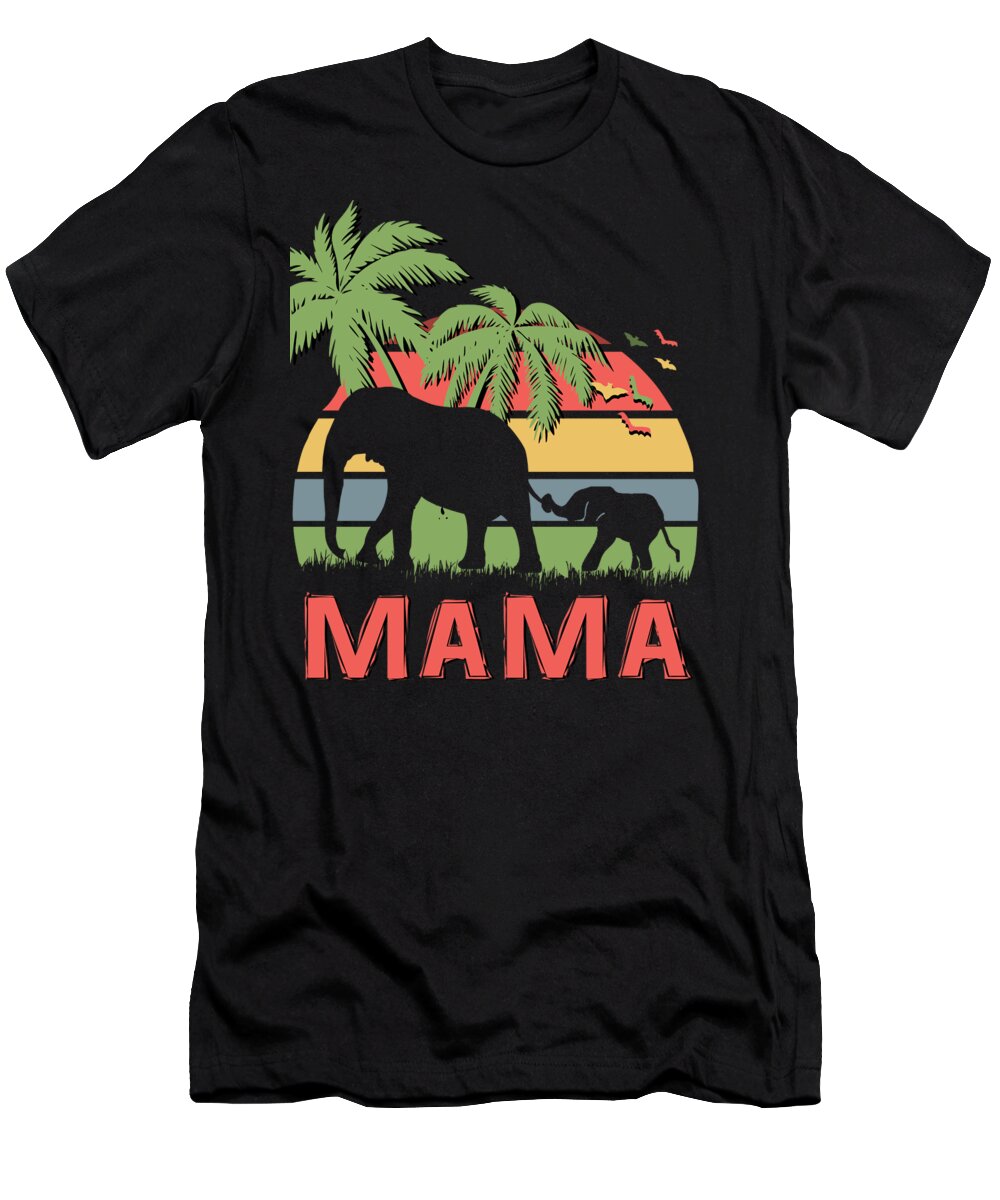 Mama T-Shirt featuring the digital art MAMA Elephant by Filip Schpindel