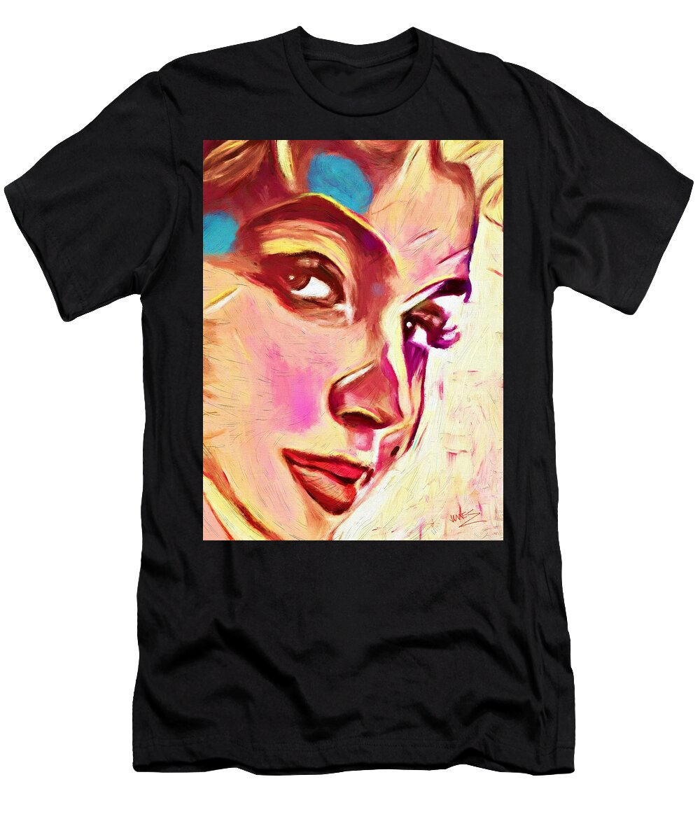 Marilyn Monroe T-Shirt featuring the painting Marilyn Monroe #09 by James Shepherd