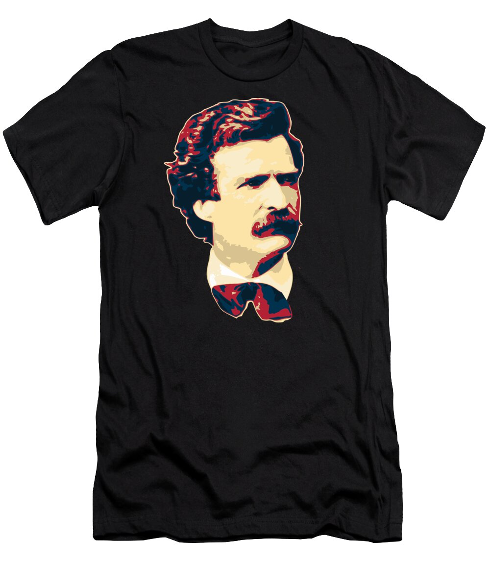 Mark Twain T-Shirt featuring the digital art Mark Twain by Filip Schpindel