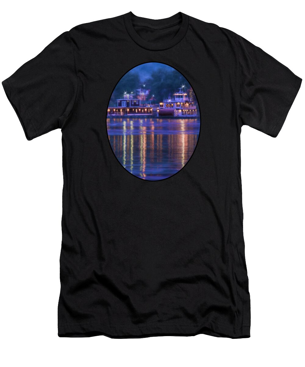 Boats T-Shirt featuring the photograph Mark Twain - Riverboat - Hannibal - Missouri by Nikolyn McDonald