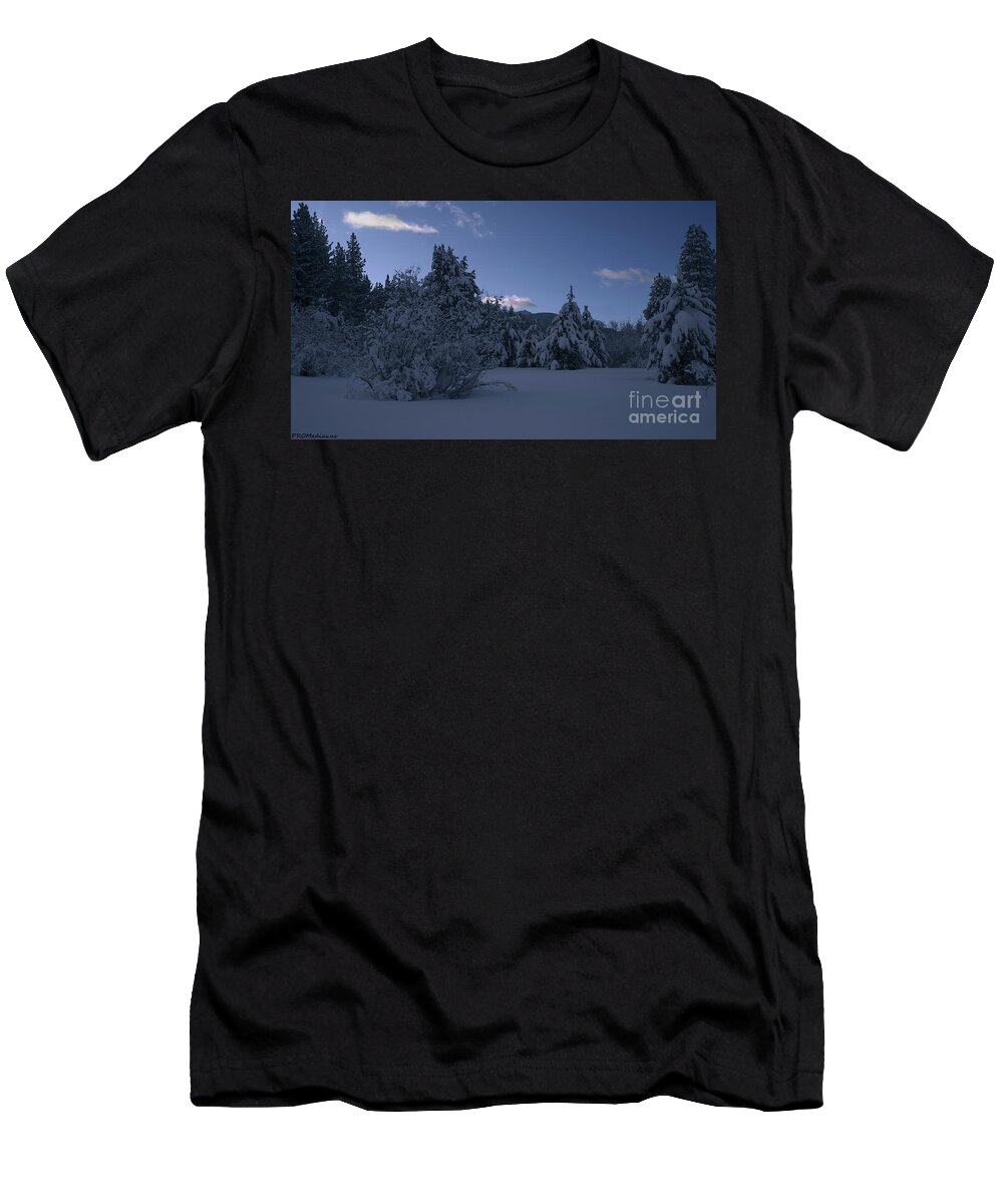  California T-Shirt featuring the photograph meadow morning twilight El Dorado National Forest, California, U. S. A. by PROMedias US