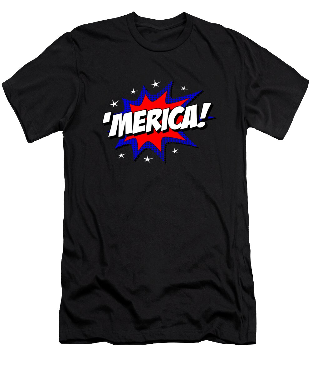 Cool T-Shirt featuring the digital art Merica America by Flippin Sweet Gear