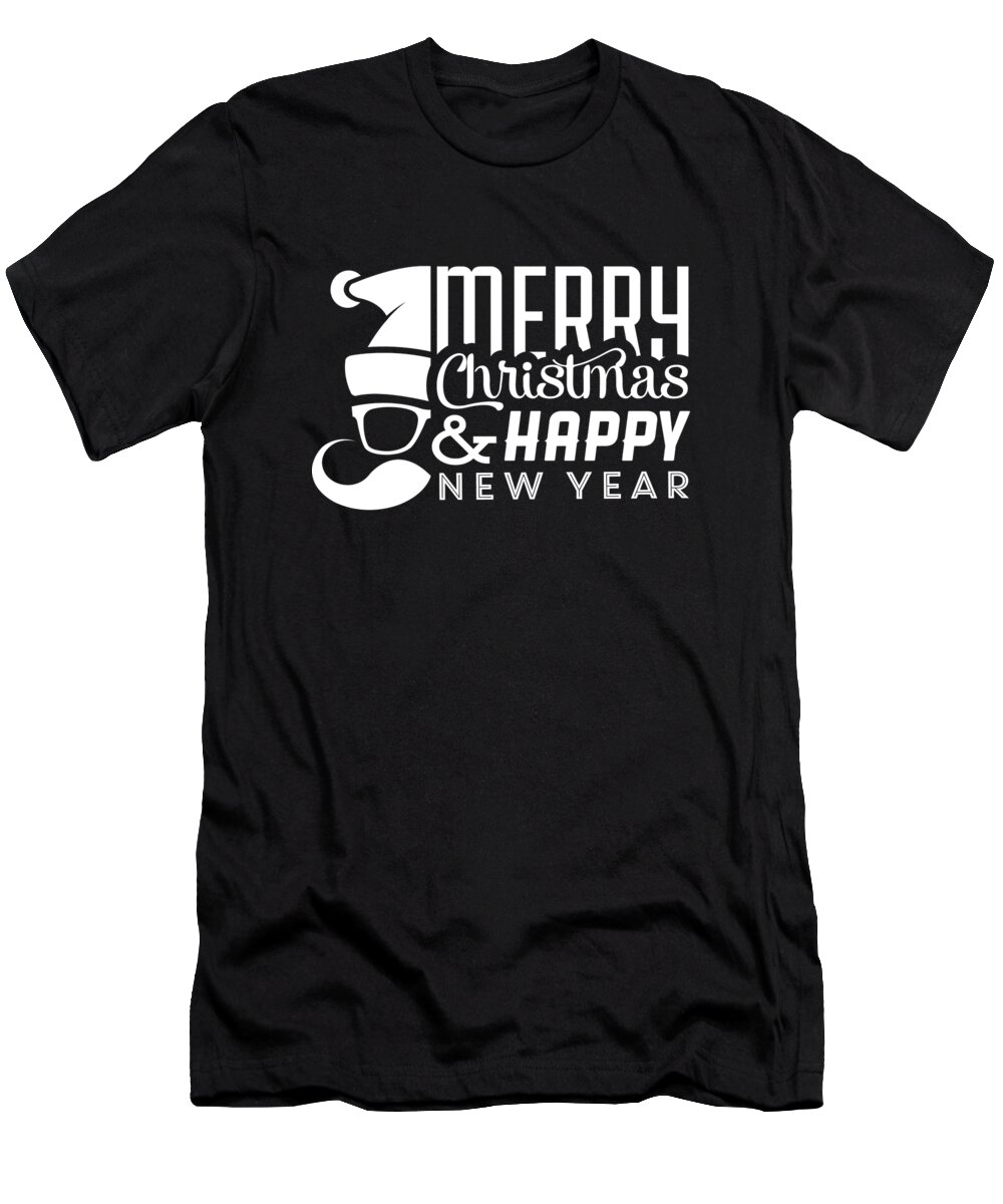New Year 2024 T-Shirt featuring the digital art Merry Christmas and Happy New Year by Flippin Sweet Gear