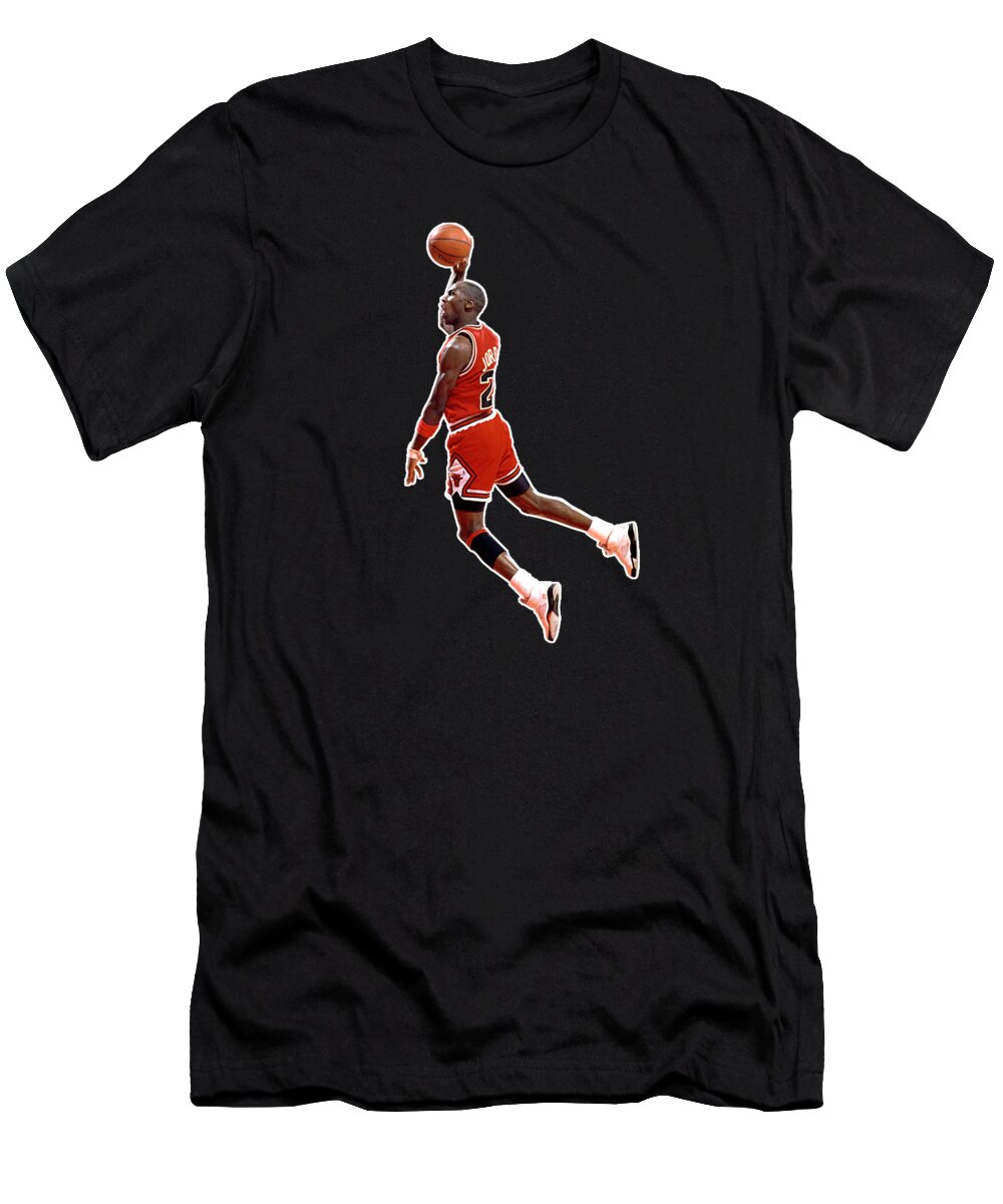Michael Jordan T-Shirt featuring the drawing Michael Jordan Jumping by Bruno Oliveira