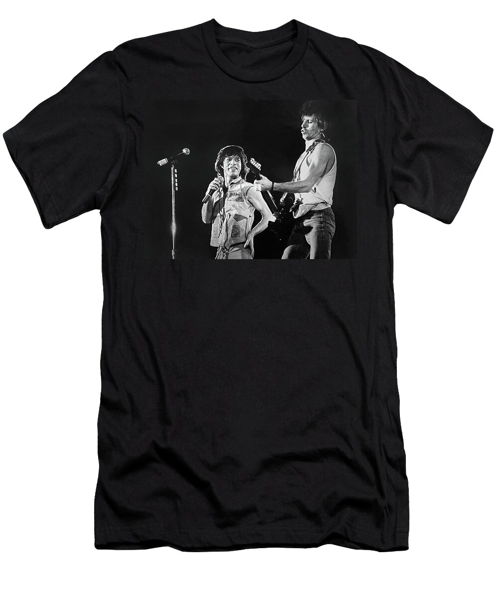 Mick T-Shirt featuring the photograph Mick and Keith by Robert Dann