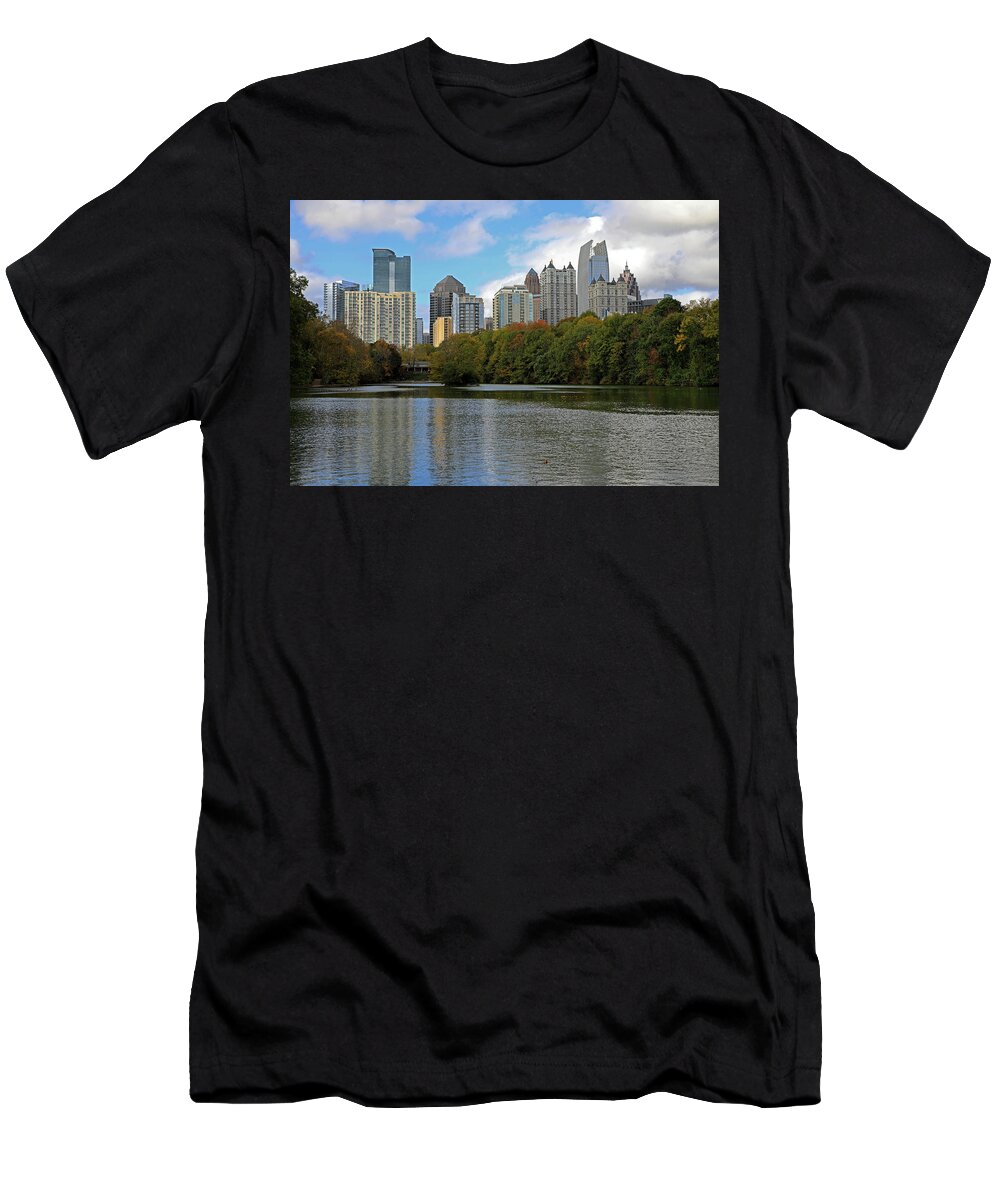 Atlanta T-Shirt featuring the photograph Midtown Atlanta - Piedmont Park by Richard Krebs