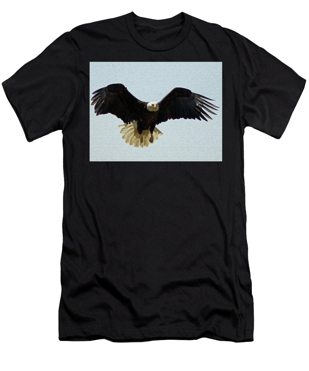 America T-Shirt featuring the digital art Mosaic Bald Eagle by David Desautel