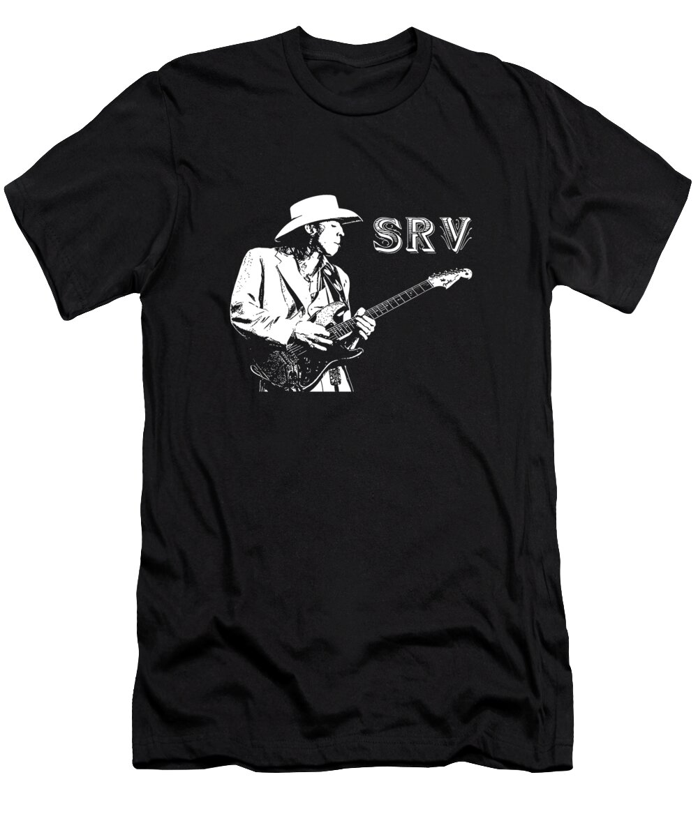 Stevie Ray Vaughan T-Shirt featuring the digital art Music Gift For Stevie Ray Vaughan Fans by Notorious Artist