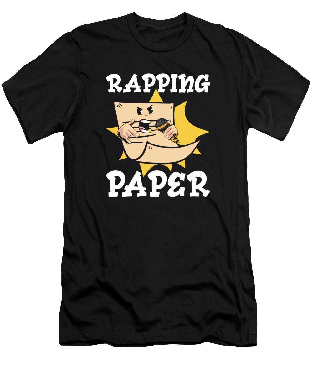 Music T-Shirt featuring the digital art Music Rapping Musician Rapper Paper Songs by Toms Tee Store