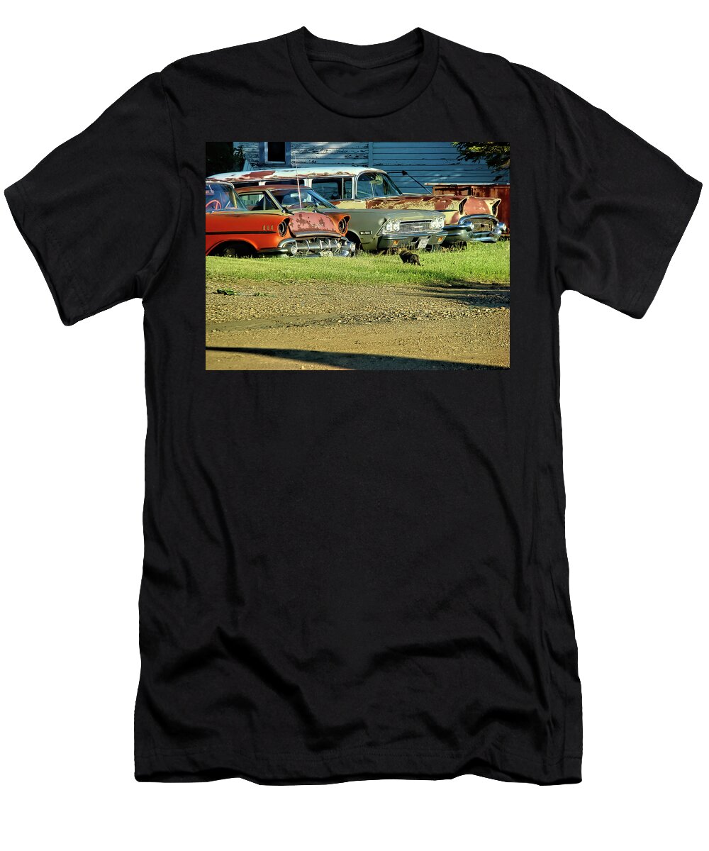 Junked Cars T-Shirt featuring the digital art My Cars by Cathy Anderson