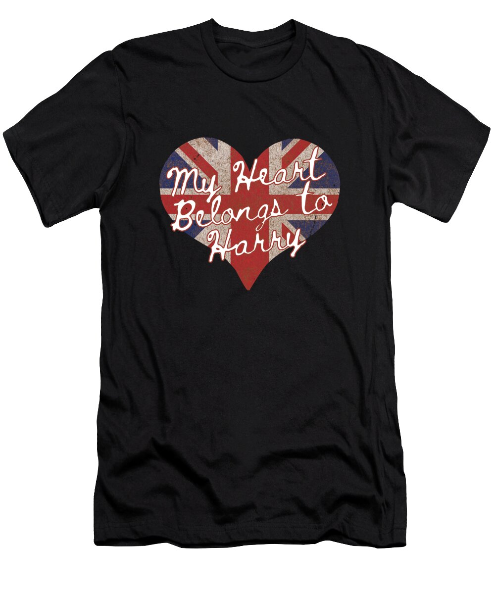 Funny T-Shirt featuring the digital art My Heart Belongs to Prince Harry by Flippin Sweet Gear