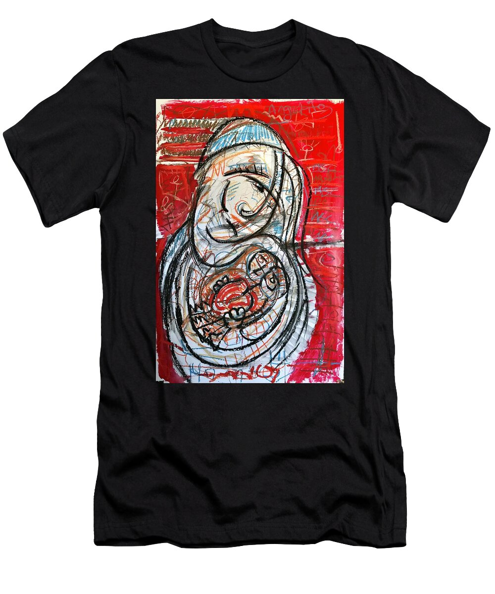 Abstract T-Shirt featuring the painting My Three by Gustavo Ramirez
