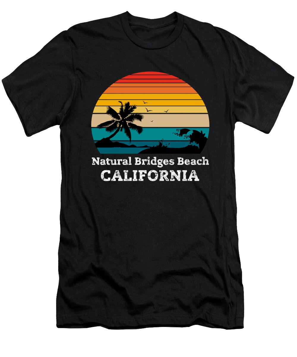 Natural Bridges State Beach T-Shirt featuring the drawing Natural Bridges State Beach CALIFORNIA by Bruno