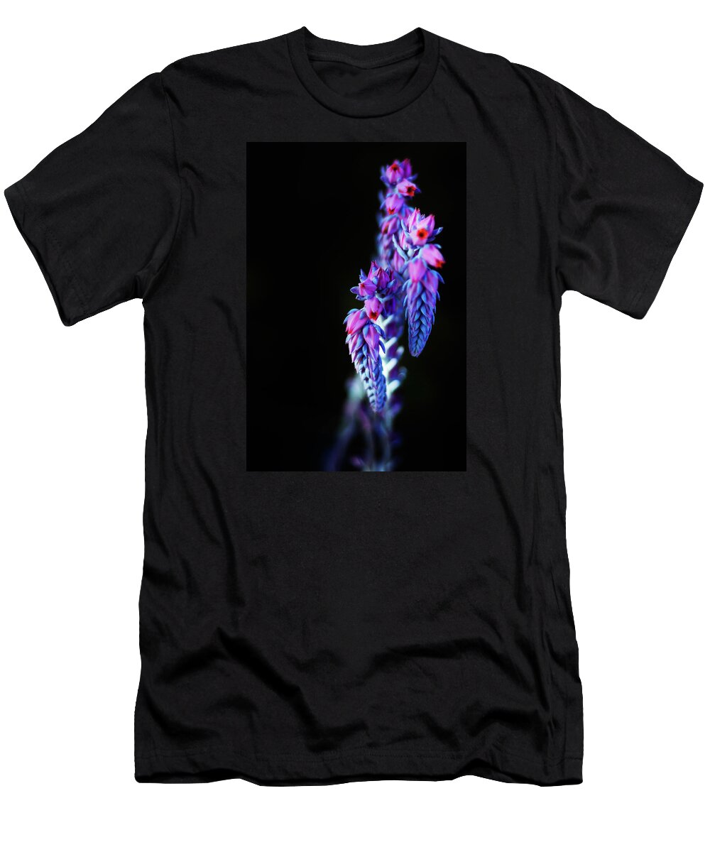 Blue T-Shirt featuring the photograph Neon Bloom by Jason Roberts