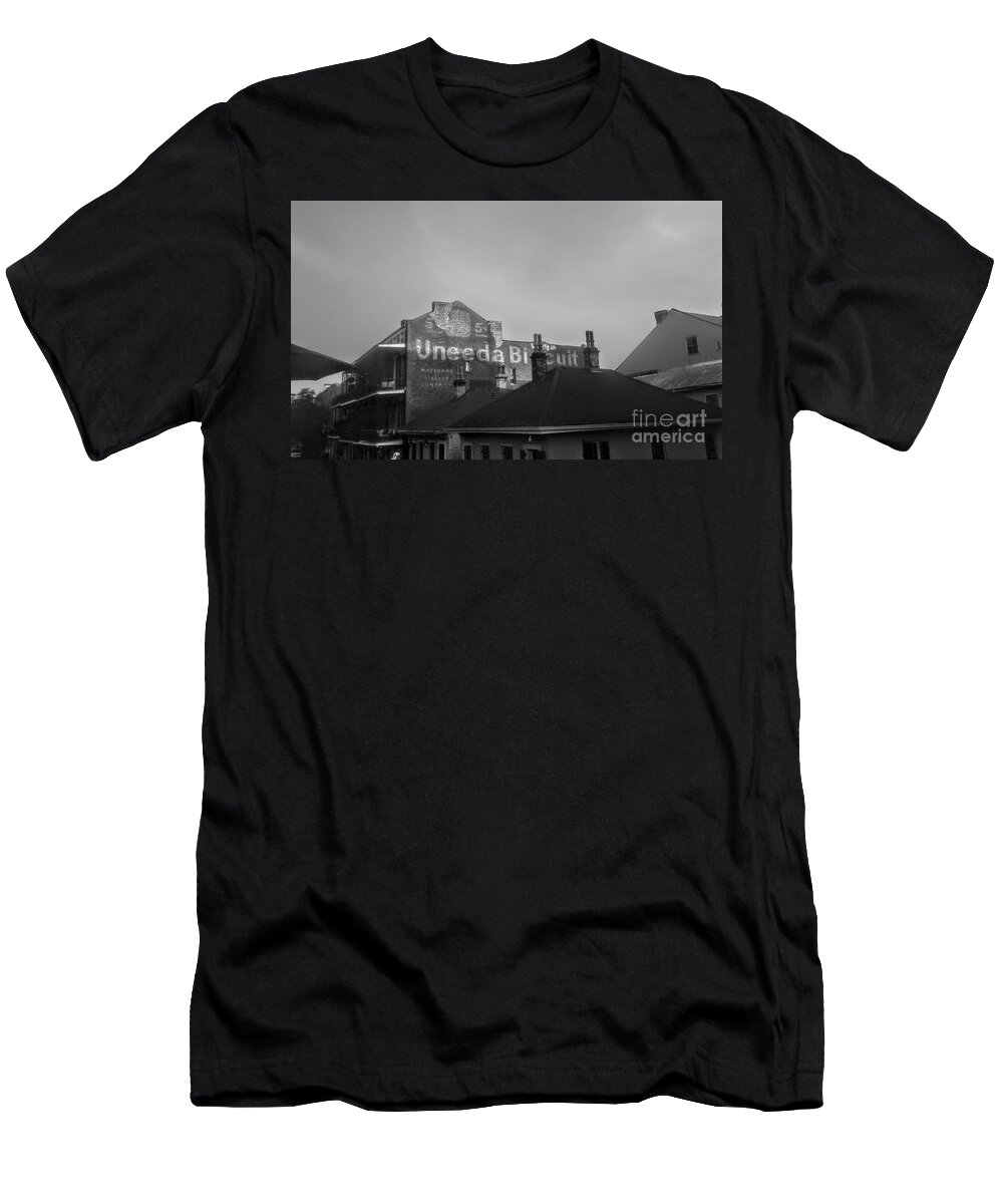New Orleans T-Shirt featuring the photograph New Orleans Graffiti Sign Speaks Louder Than Words In The French Quarter Of New Orleans LA by Michael Hoard
