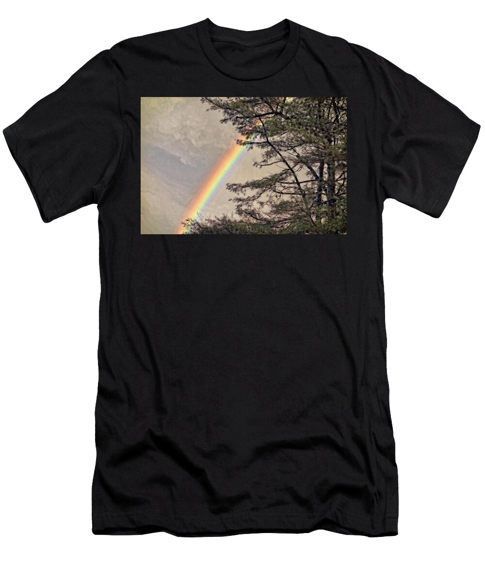 Rainbow T-Shirt featuring the photograph Northern Forest Rainbow by Russ Considine