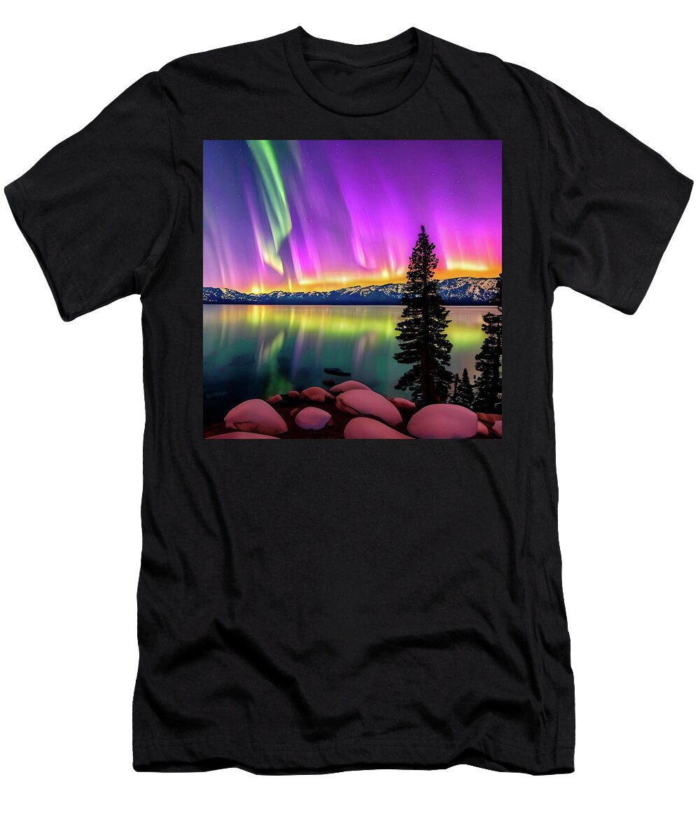 Aurora T-Shirt featuring the digital art Northern Lights No.11 by Fred Larucci